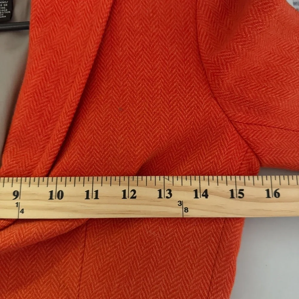 J‎ Crew Women's 100% Wool Blazer Herringbone Orange Sz 0P Classic Preppy